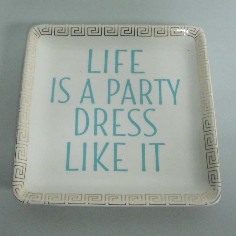 Χρυσή μεταλλική Δεκαετία Ceramic Plate Dinner Plate Decoration Plate 4.5\\