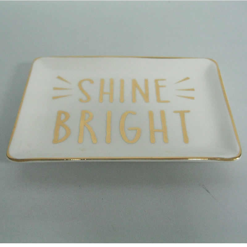 Gold Rimmed Ceramic Food Service Plate Derociation Plate 4