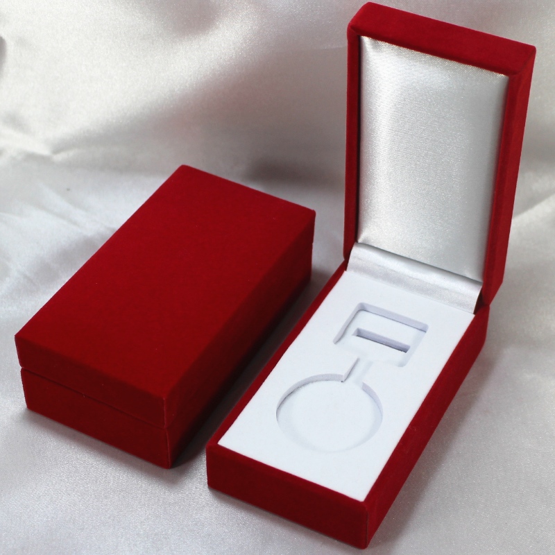 Στοιχείο V-10 ορθογώνιο Δερμάτινο κουτί Χαρτί για μετάλλιο και σήμα 40 * 80 mm, κ.λπ. mm. 60 * 111 * 38, βάρη περίπου 82g