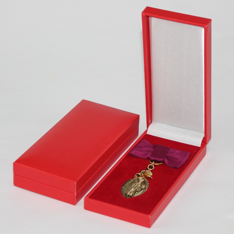 Στοιχείο V-10L ορθογώνιο Δερματίνη Χαρτί κουτί για μετάλλιο & σήμα 50 * 120 mm, κ.λπ. mm. 69 * 148 * 30, βάρη περίπου 98g