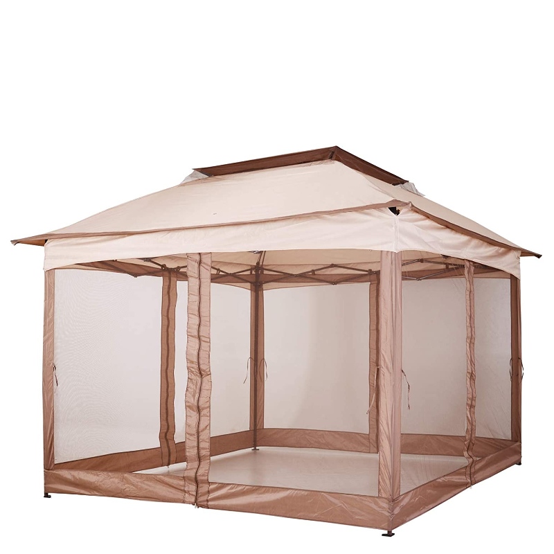 Outdoor 2-Tier Top Folding Portable Pop Up Gazebo με δικτύωμα Zippered
