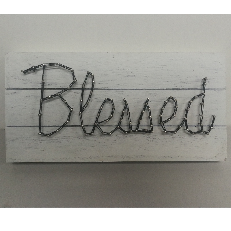 Γράμματα Wood Box Handmade Nail String Wall Art Kit Wood Sign 30&Super-35,120,15CM