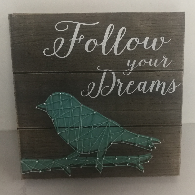 Wood Box Handmade String Wall Art Kit Wood Sign 160, 28x35CM