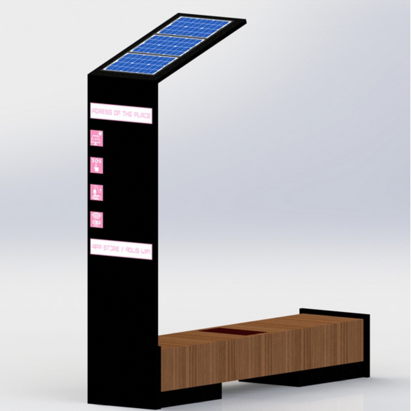 Έξυπνος εξωτερικός πάγκος από ανοξείδωτο ατσάλι Smart Wifi USB με οθόνη LED
