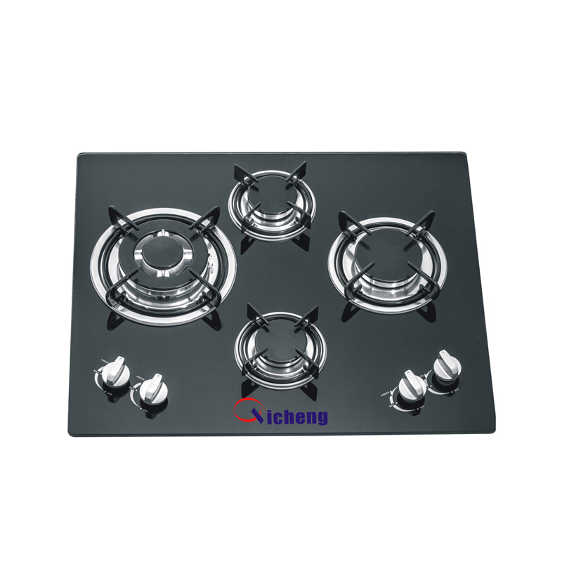 Γυάλινη επένδυση επωνυμίας OEM τύπου bulit σε εστίες αερίου 4 καυστήρα