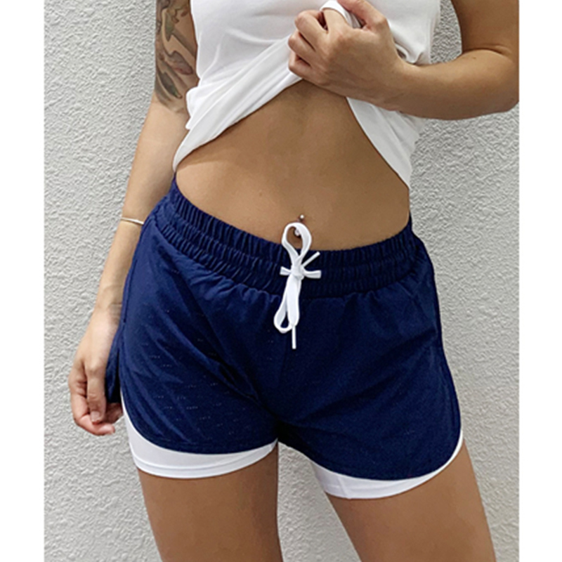 Δερμάτινα αθλητικά σορτς με δαντέλα Αναπνέει παντελόνι γυμναστικής γρήγορης στεγνής λειτουργίας