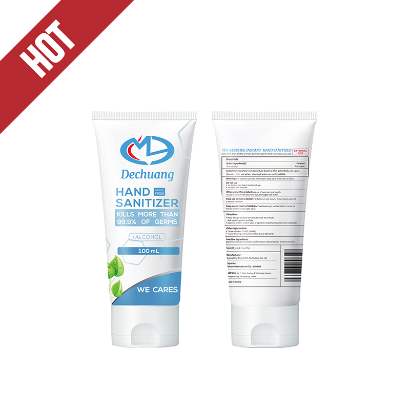 100ml 75% Μη πλύνετε το οινόπνευμα αμέσως απολυμαντικό χεριών