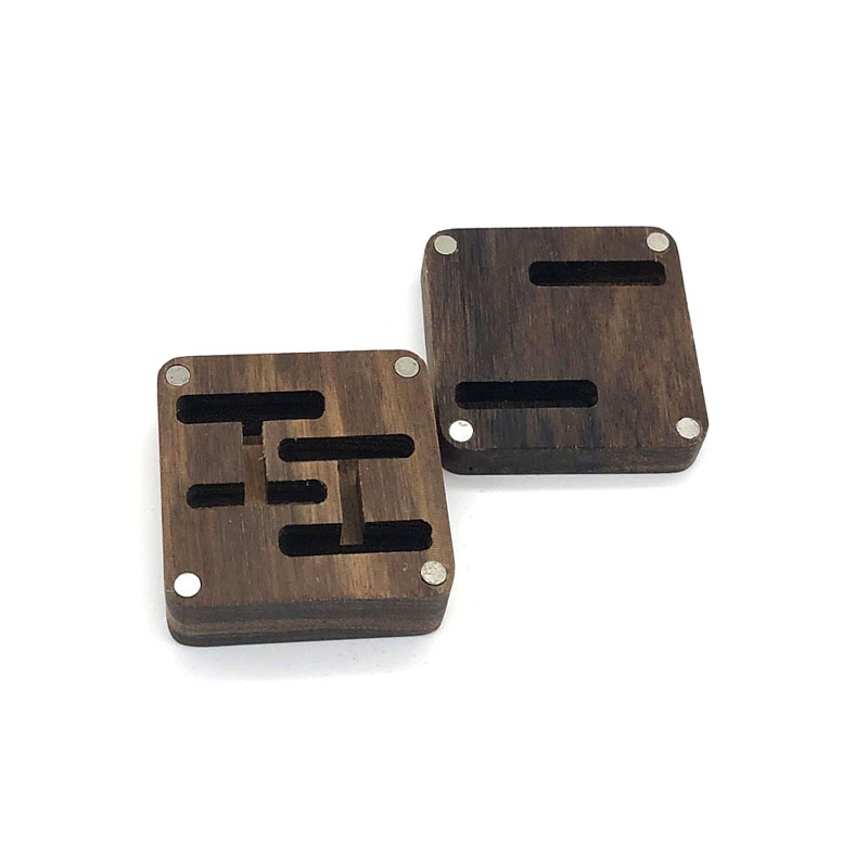 Ξύλινο κουτί συσκευασίας δώρου από κοσμήματα με μανικετόκουμπα