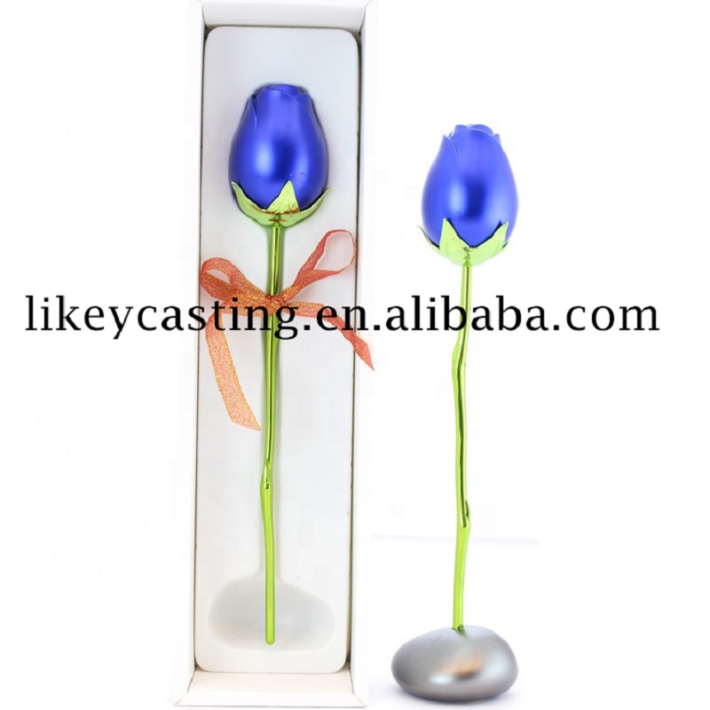 Γνήσιο εργοστάσιο OEM υψηλής πίεσης χύτευση αλουμινίου Διακόσμηση & δώρο Έργα τέχνης Αιώνια τριαντάφυλλο