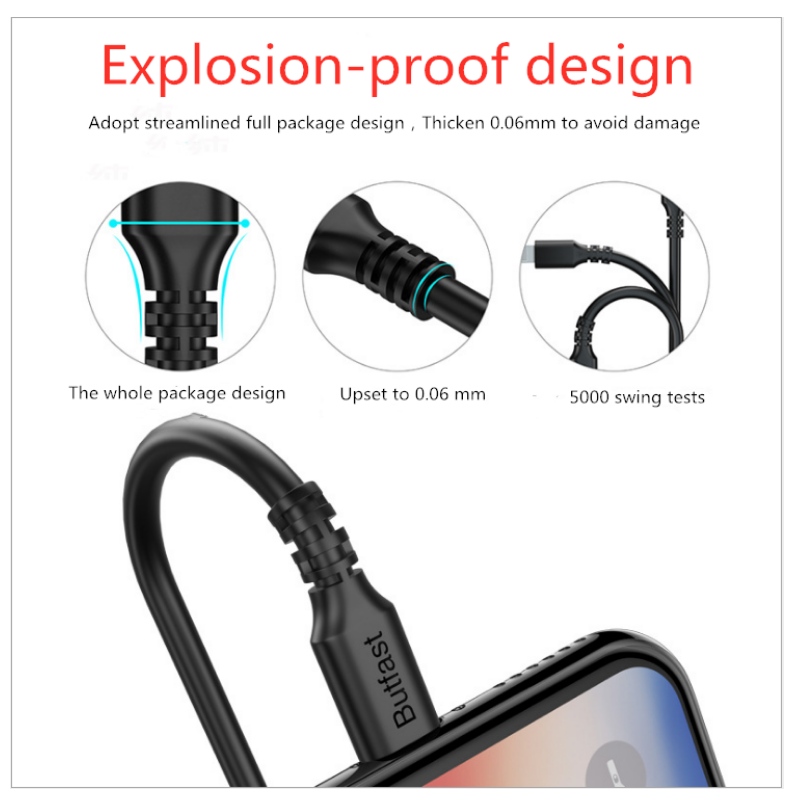 2Α Φόρτιση καλωδίου δεδομένων κινητού τηλεφώνου 2 σε 1 Τύπος-C Κινητό τηλέφωνο Καλώδιο δεδομένων γρήγορης φόρτισης ασφαλείας