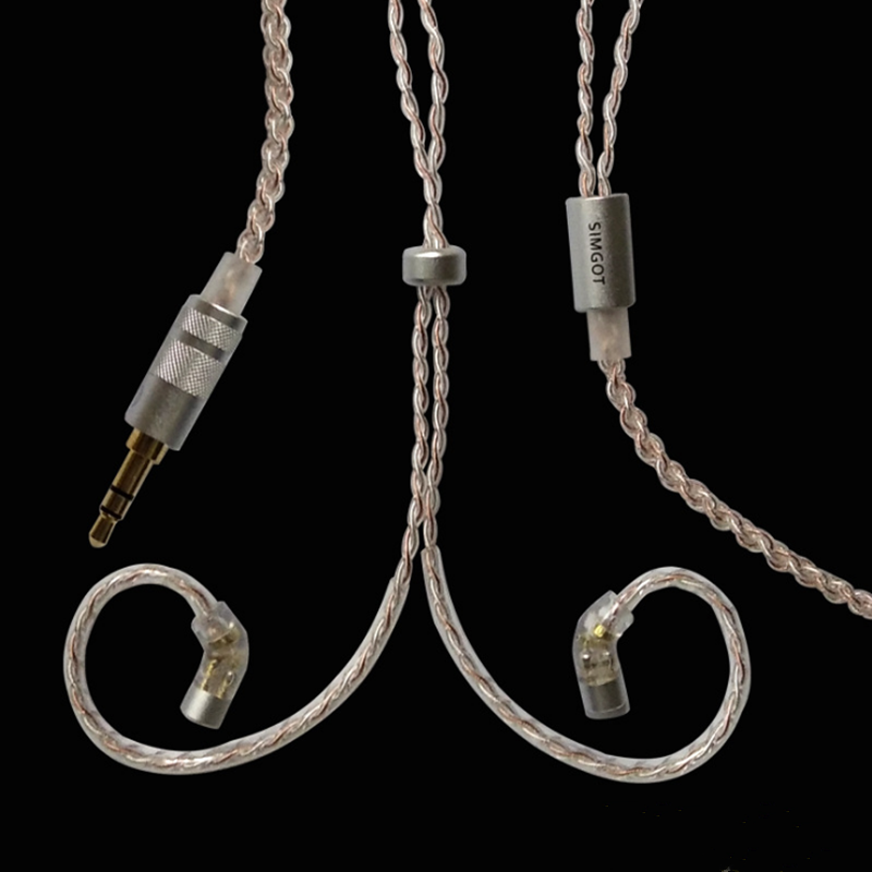 Προσαρμοσμένο ιαπωνικό χάλκινο σπουργίτι EM2 με σύρμα αναβάθμισης ακουστικών μικροφώνων 0.78 MCX/Type-C ασημένιο σύρμα χαλκού