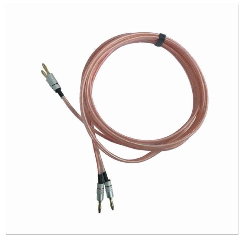 Προσαρμοσμένο καλώδιο ηχείου κεφαλής μπανάνας 5.0mm800 πυρήνας υψηλής καθαρότητας χαλκός διπλής μονώσεως διπλού παράλληλου ακουστ...