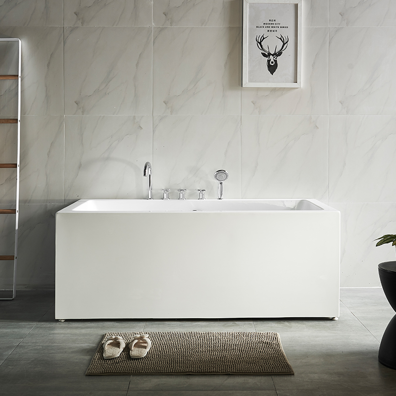 Ορθογώνια Ανεξάρτητη Στάση Κλασική Ακρυλική Μπανιέρα Ματ Ακρυλική Μπανιέρα