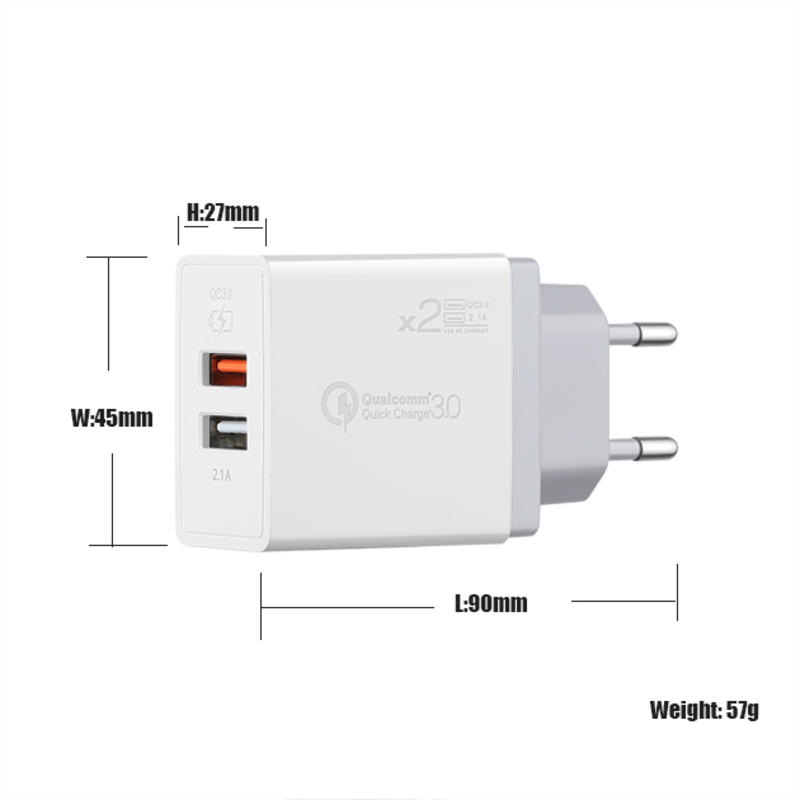 EU/US/UK PD 18W + 5V 2.4A θύρα USB C Fast Charger καθολικός φορτιστής πολλαπλών ταξιδιών