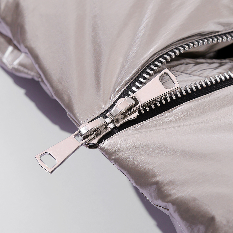 Κυρίεςmatallic ύφασμα και αντίθεση Sherpa κουκούλα προστατευτικό γιλέκο / κάτω γιλέκο