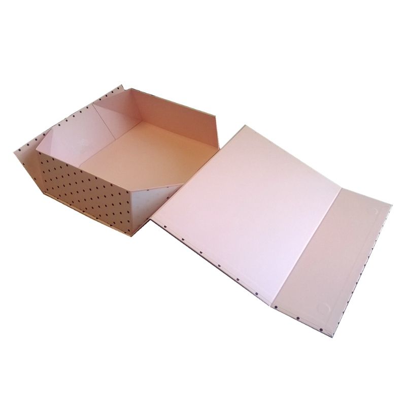 Pink Collapsible Box with Magnetic Closure Durable Storage Box
