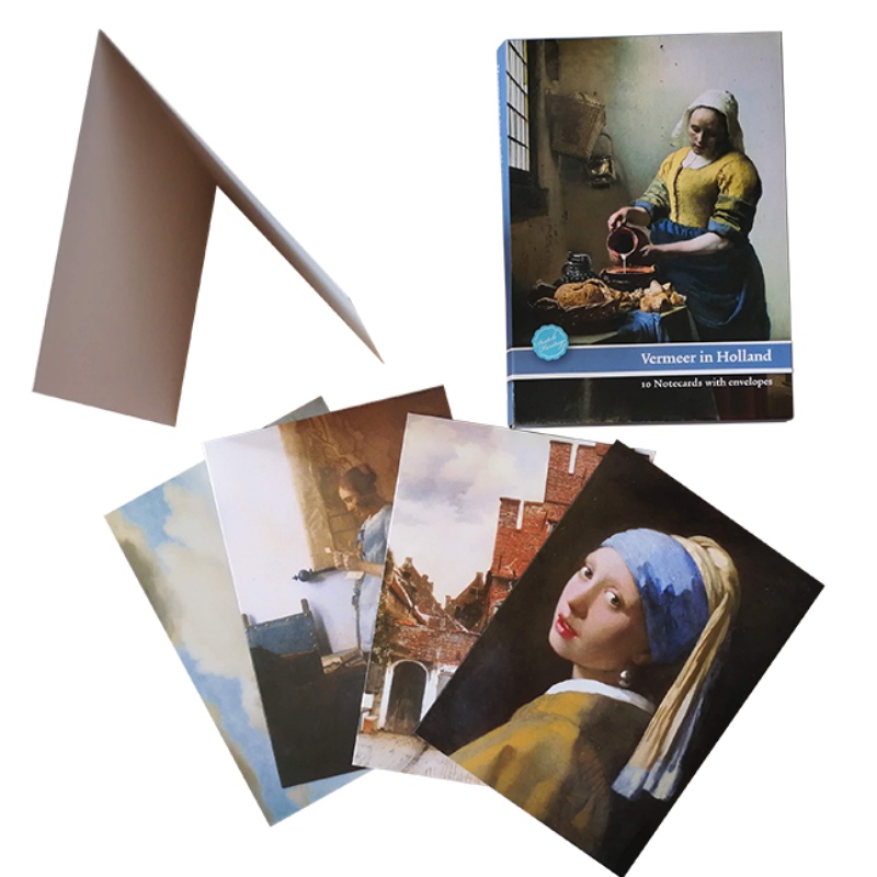 Χρήσιμη κάρτα Johannes Vermeer Painting, πρόσκληση κάρτα περιλαμβάνει λευκούς φακέλους.Προσαρμοσμένο σχέδιο