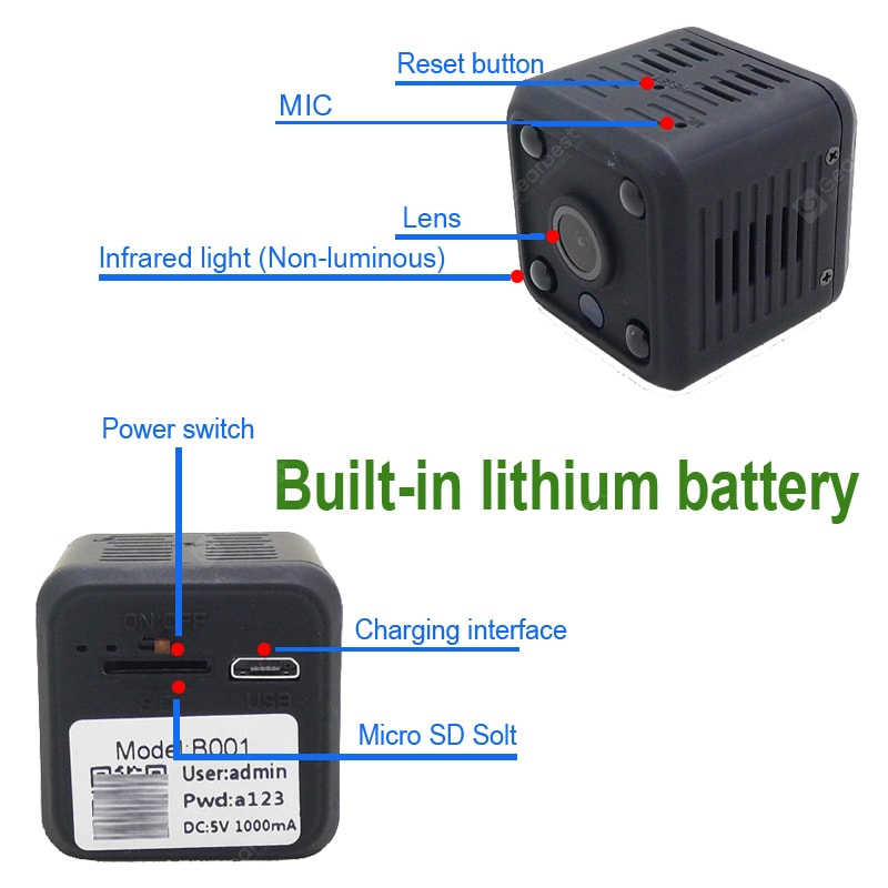 Icy 1080P HD Mini wifi camera Ip Camera wifi Micro Security Camera Wireless Monitor Surveillance Camera 1080p CCTV Night Vision - 1080P HD Camera