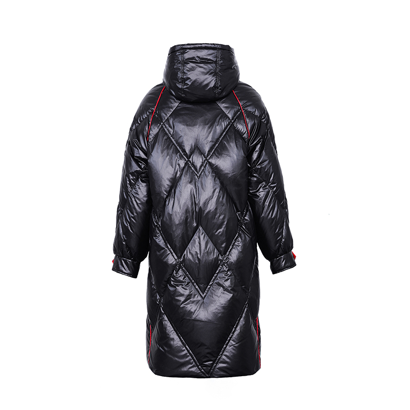 Γυναικεία χιτώνα με μακρύ ζεστό παλτό με μη αποσπώμενη κουκούλα