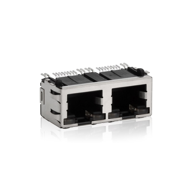 RJ45,1X2, LED, θήκη ασπίδας