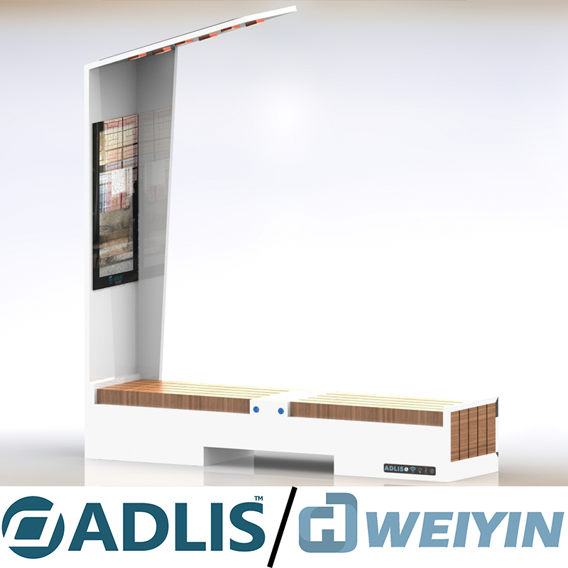 Έξυπνη ηλιακή τροφοδοσία εκτός δρόμου Διαφήμιση Bench για υπαίθρια