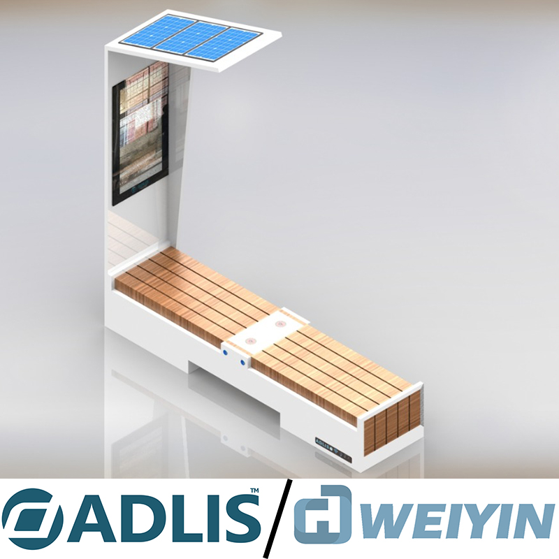 Έξυπνη ηλιακή τροφοδοσία εκτός δρόμου Διαφήμιση Bench για υπαίθρια