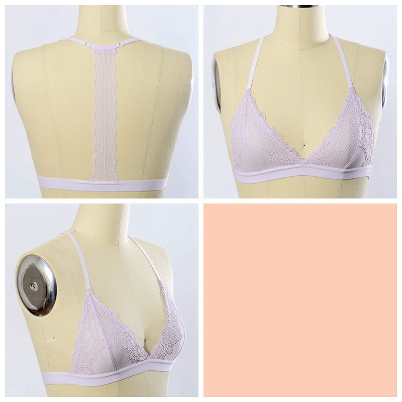 GA-5326 Grace κορίτσι Eyelet T-Back Lace Bralette