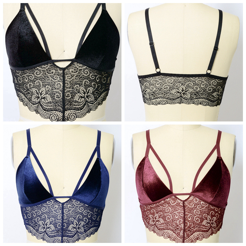 GA-5401 Grace κορίτσι βελούδο μακροπρόθεσμο Brale Bralette χονδρική