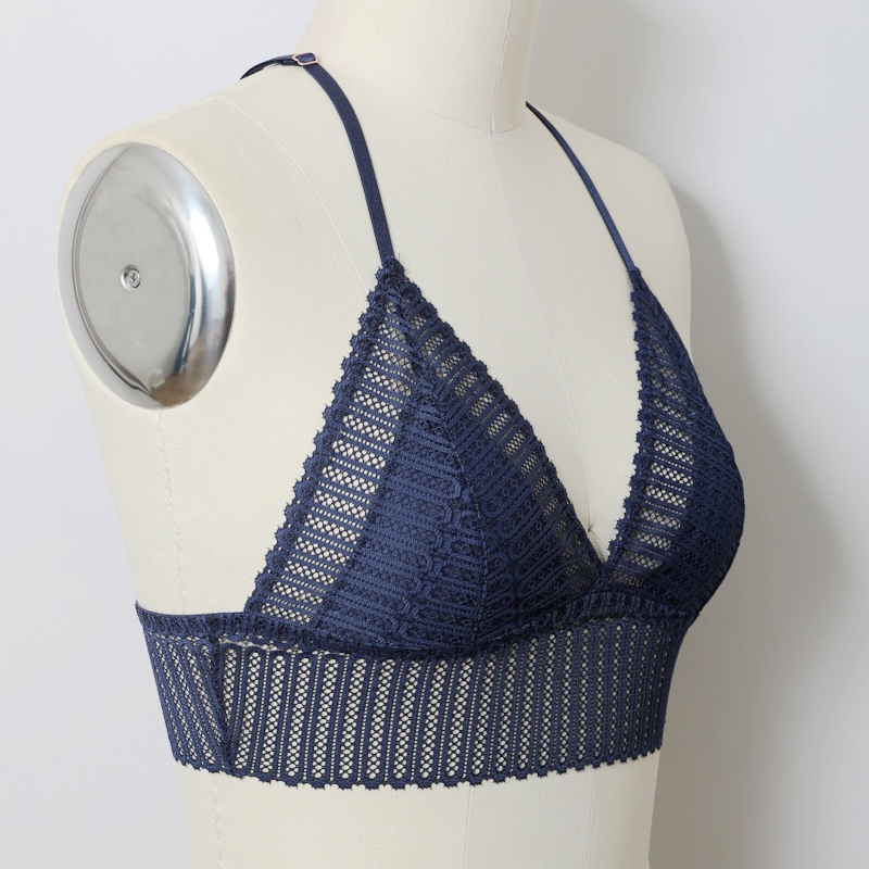 GA-5549 Grace κορίτσι ραβδωτό δαντέλα Boho Racerback Bralette