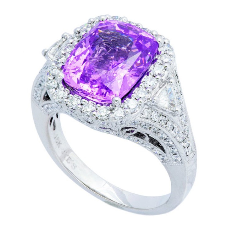 Γυναικείο ασήμι 925 .925 δαχτυλίδι συνθετικό ζαφείρι ζαφείρι υψηλής στιλβωμένο νύχι σετ ζιργκόν κοπής Κίνα Ruifanbao κοσμήματα επεξεργα...