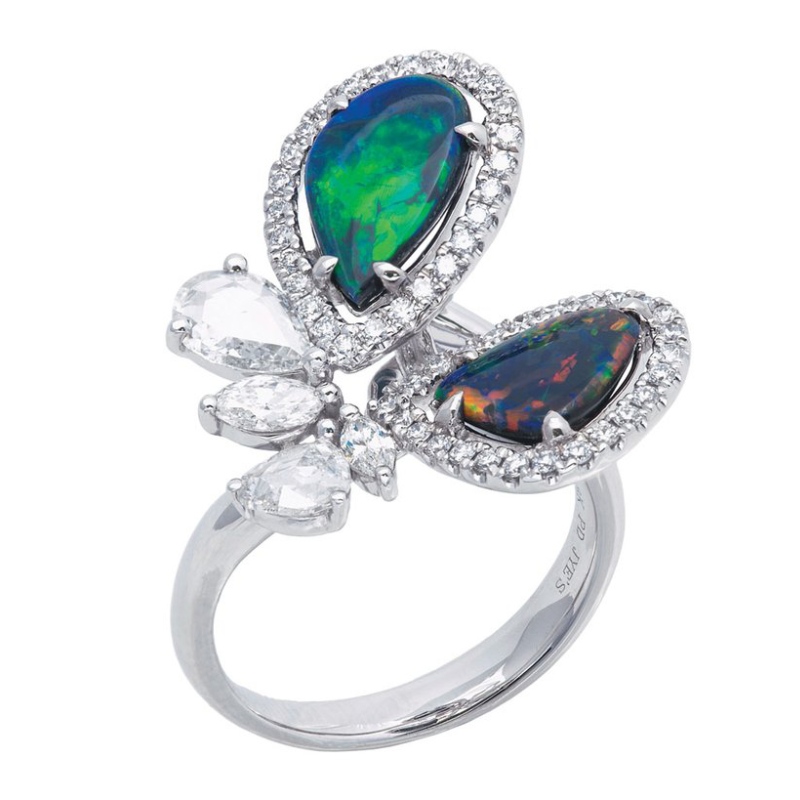 Γυναικείο ασημένιο 925 ευρωπαϊκό και αμερικανικό στιλ δαχτυλίδι από έντομο νύχι ζιργκόν