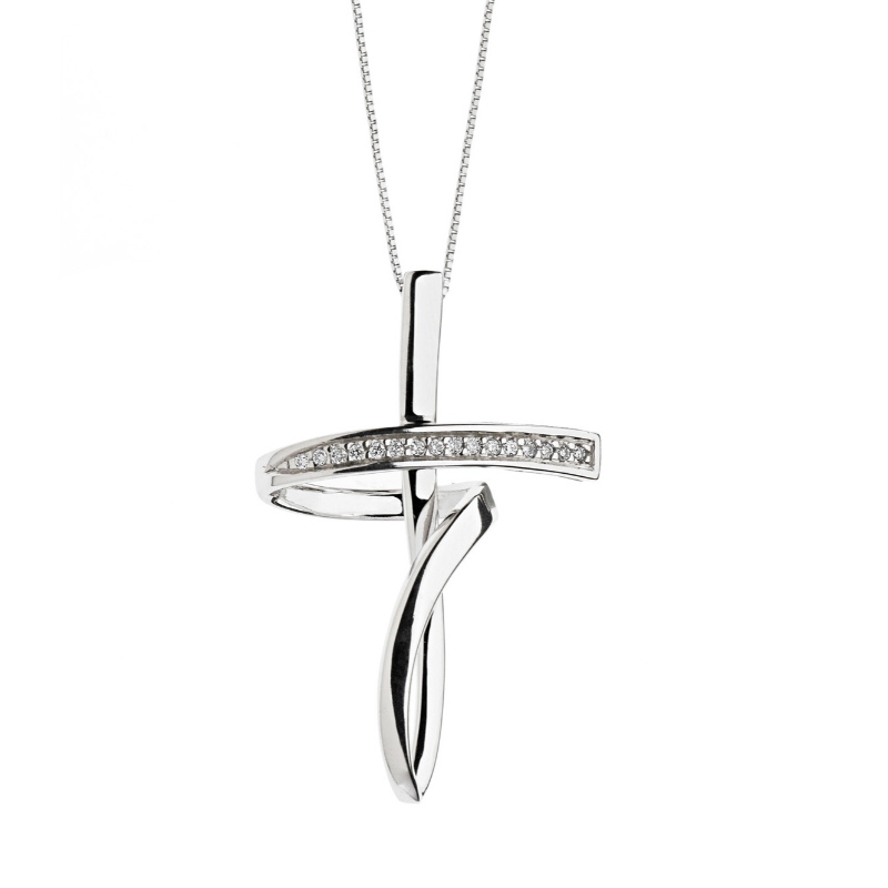 Γυναικείο ευρωπαϊκό και αμερικανικό απλό στυλ σταυρό ασημένιο κολιέ από ασήμι 925 Κίνα εργοστάσιο επεξεργασίας κοσμημάτων