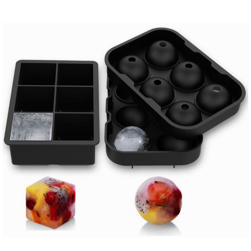 Σετ παγωτού σιλικόνης 6 με 6 δικτυωτού πλέγματος 2 κομμάτια μούχλας πάγου ουίσκι χονδρικής