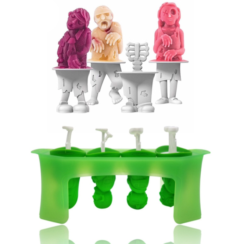 Νέο κρανίο παγωτό μοντέλο άγριου άνδρα ζόμπι μοντέλο σιλικόνης popsicle με βραχίονα DIY φορητό καλούπι παγωτού