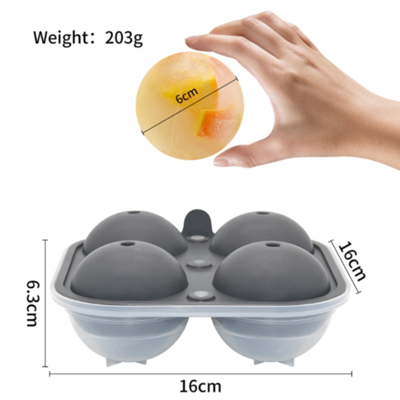 Νέο μεγάλο τετράγωνο σιλικόνης χόκεϊ επί πάγου ουίσκι μπάλα στρογγυλό πλαστικό καλούπι πάγου