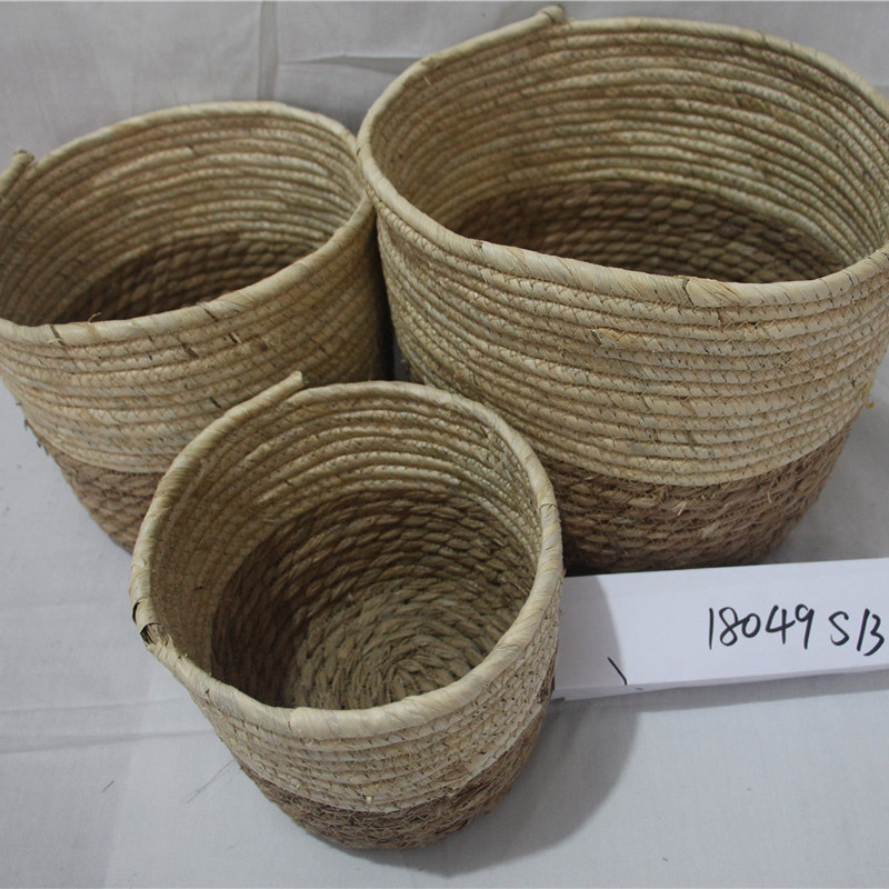 Φυσικό καλάθι αποθήκευσης θαλασσινών με καπάκι και λαβές