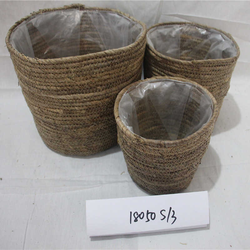 Φυσικό καλάθι αποθήκευσης θαλασσινών με καπάκι και λαβές