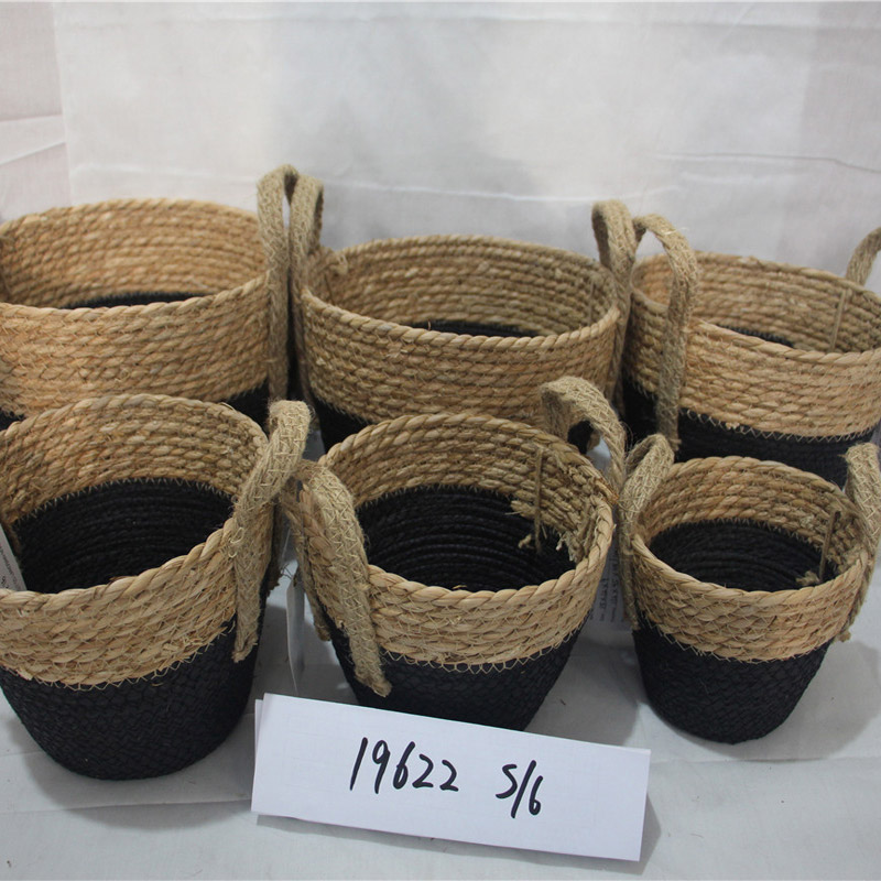 Πολύ καλό καλάθι με άχυρο μόδας και καλάθι αποθήκευσης για διακόσμηση σπιτιού