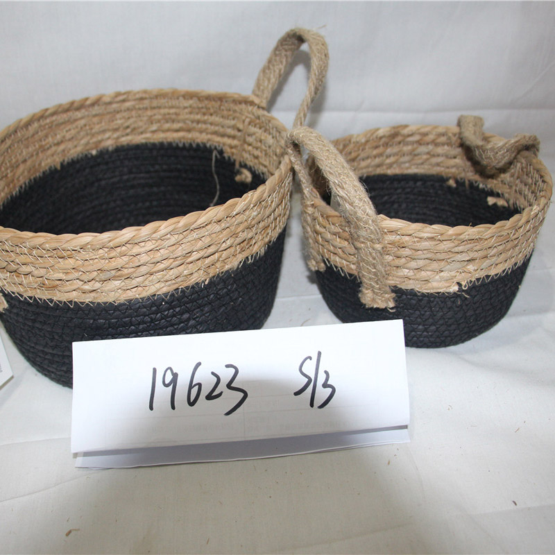 Τσάντα καλαθιού κορδόνι κορδονιών από φυσικό άχυρο από σπιτικό