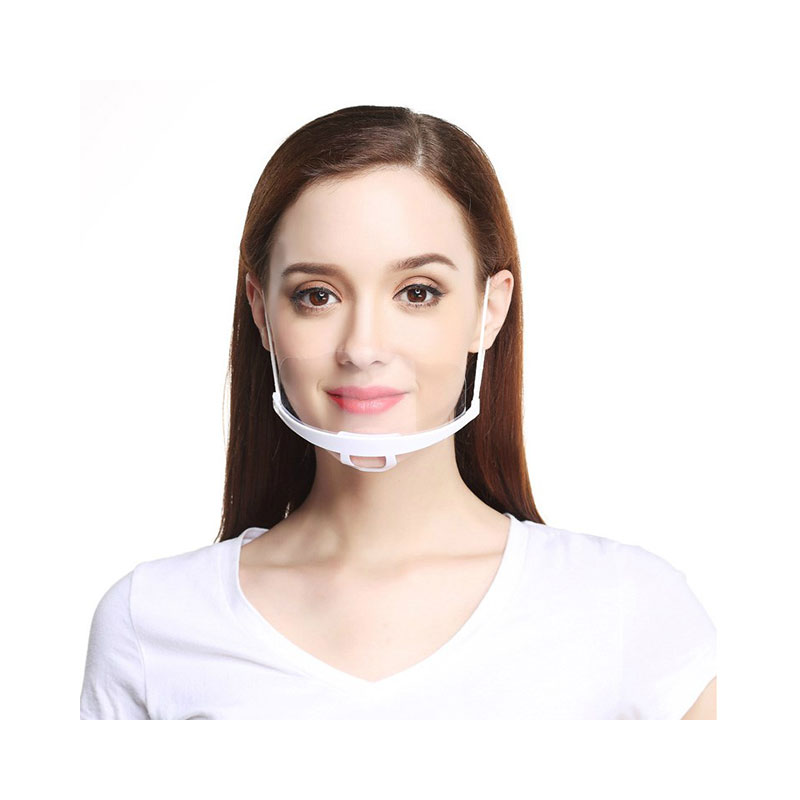 2020 Fashionable Sanitary Anti-ομίχλη Διαφανής Πλαστικός Clear PET Mouth Cover Shield