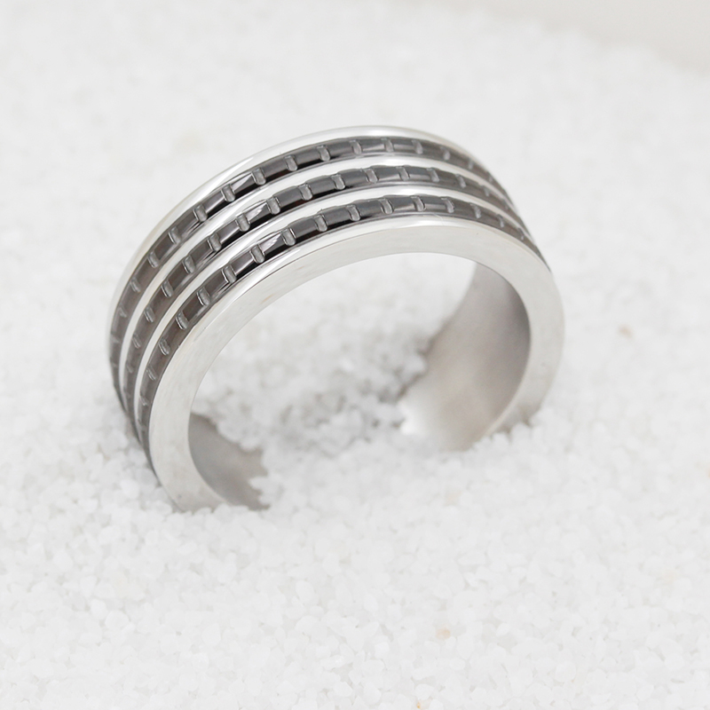 Ανδρικό δαχτυλίδι από ανοξείδωτο ατσάλι με δύο τόνους