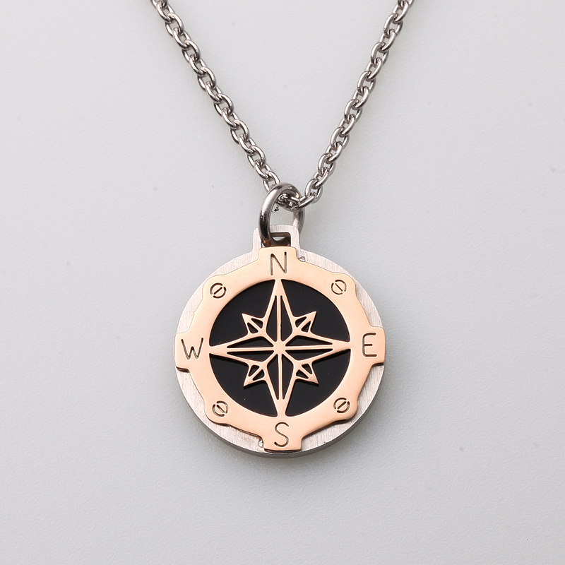 Ανδρικό κολιέ από ανοξείδωτο ατσάλι με πηδάλιο ασημένιο κολιέ ανδρικό κολιέ κατασκευασμένο στην Κίνα