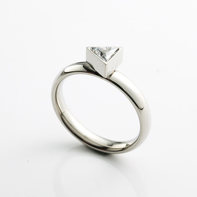 Γυναικείο δαχτυλίδι από ανοξείδωτο ατσάλι Χρυσό \/ Ροζ χρυσό \/ Ασημένιο δαχτυλίδι CZ Πέτρινο δαχτυλίδι