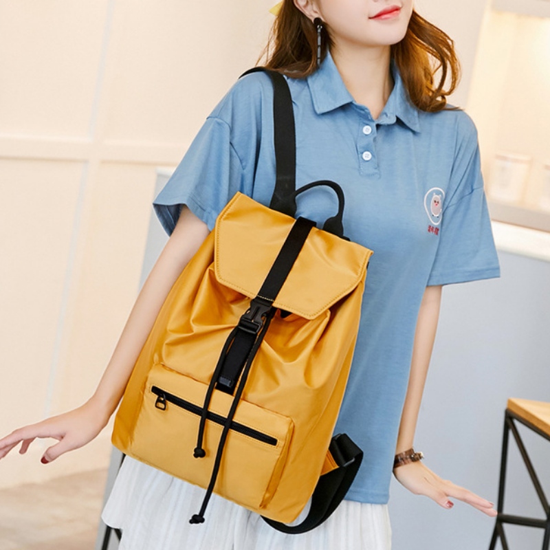 Νέο απλό παντελόνι με μασίφ χρώμα, κατάλληλο για εφήβους και κορίτσια, με σακίδιο ταξιδιού από μικροϊνες στερεό χρώμα