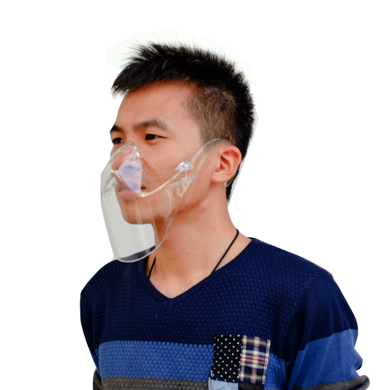 Πλαστική ορατή στοματική ασπίδα Anti Fog Αναπνεύσιμη ασφάλεια Προστατευτική στοματική κάλυψη Διαφανής ασπίδα στόματος και μύτης