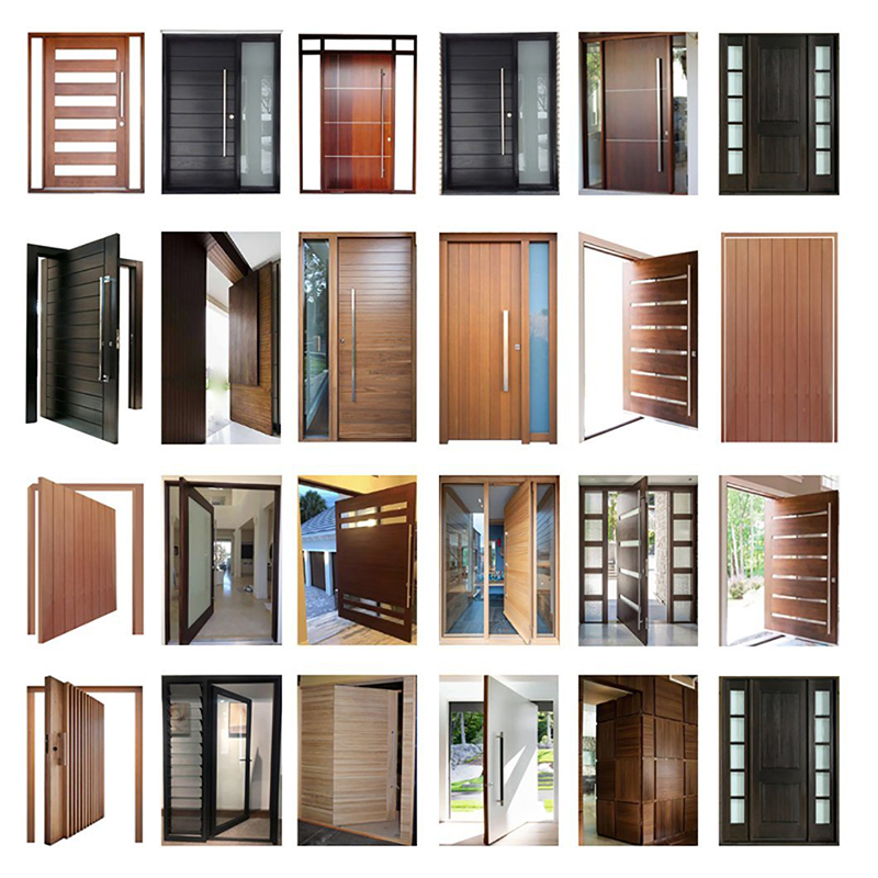 Υψηλής ποιότητας ξύλινο ξύλο Pivot Teak Mahogany Double Entrance Wood Door Cheap Mahony Making Maving Design Found Double Doors Entrance Home Wood Door Προσαρμοσμένο σε ταινία με γυαλί...