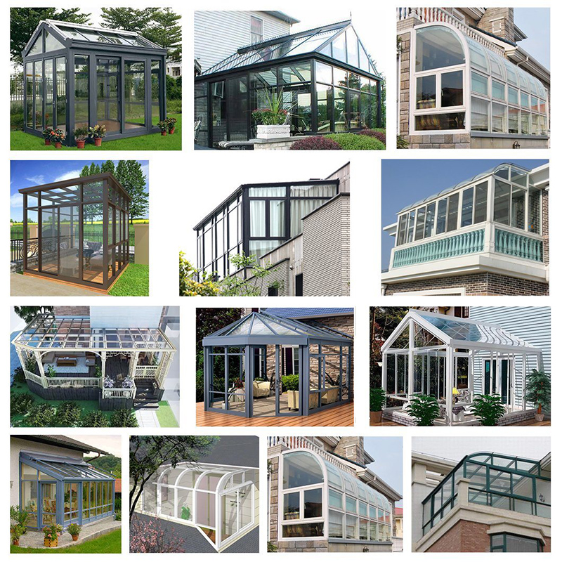 Sunroom Flat Roof Winter Greenhouse Lamied Glass Aluminium Sun House Insulated Glass Wind Proof Aluminum Sunroom Ολοκαίνουργικά Sunroom Aluminum Frame Flat Roof and Folding Door Green House