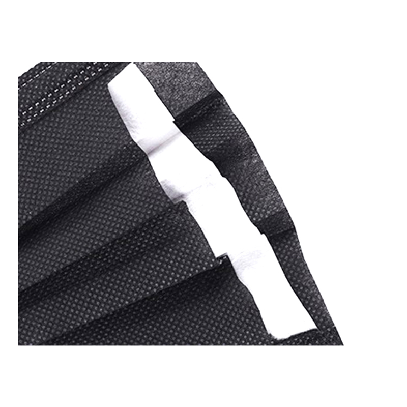 3 λινή μάσκα προσώπου, μη ιατρική μάσκα μιας χρήσης,HD-0138-2μαύρη