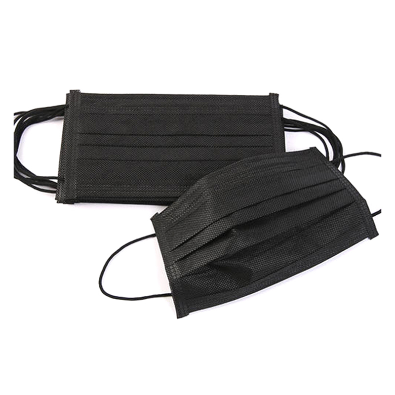 3 λινή μάσκα προσώπου, μη ιατρική μάσκα μιας χρήσης,HD-0138-2μαύρη