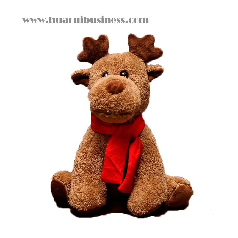 Χριστουγεννιάτικο ελάφι, χιονάνθρωπος με πολλά παιχνίδια, γεμιστή κούκλα για χριστουγεννιάτικη διακόσμηση.